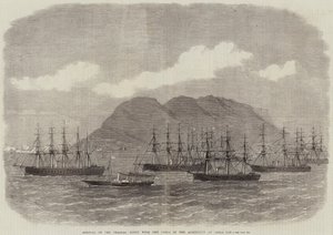 Ankomst af kanalflåden med admiralitetets herrer til Gibraltar